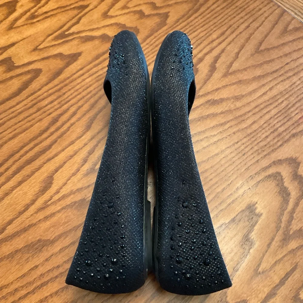 Hot Cakes Bejeweled Black Ballet Flats, Women’s Sz 8.5M